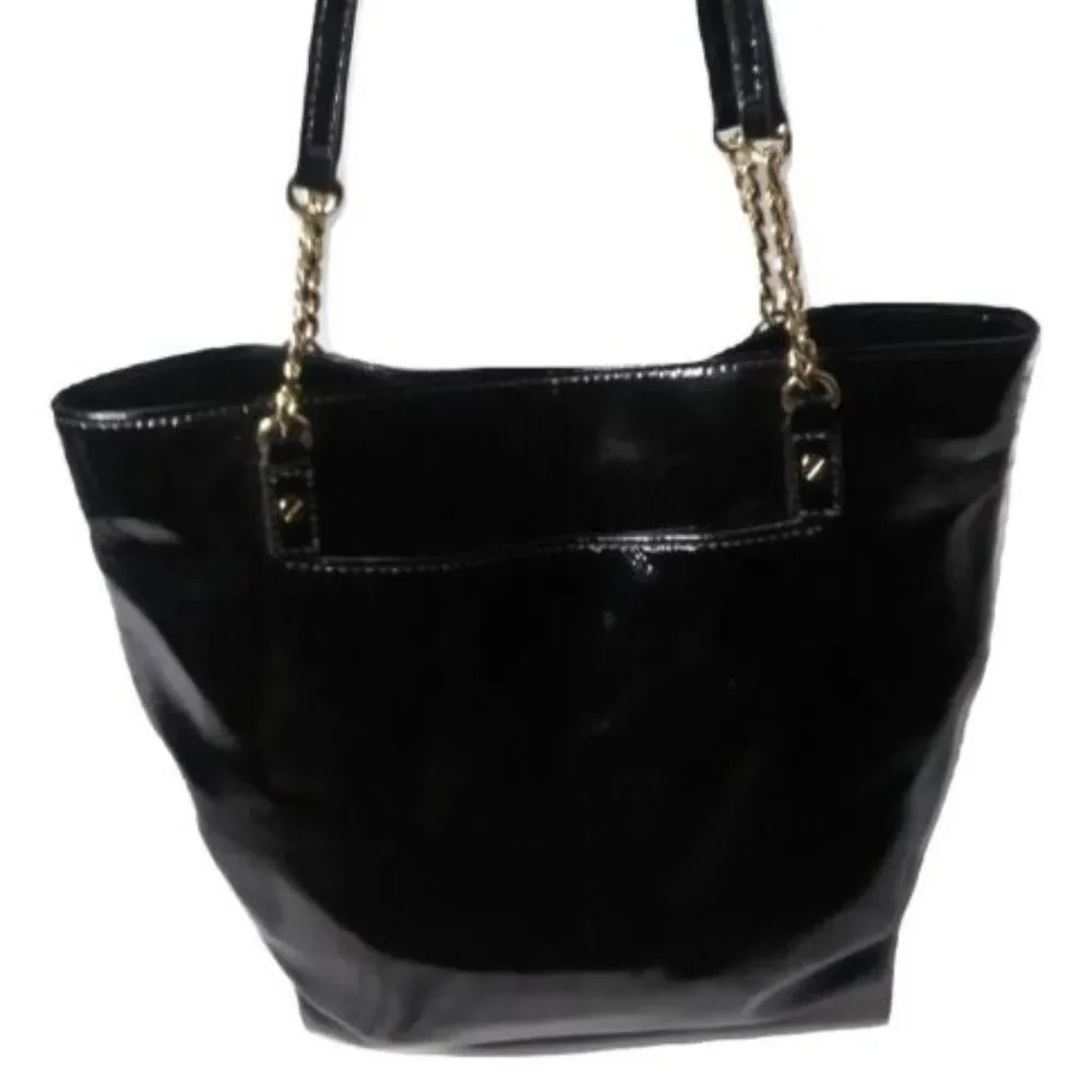 Michael Kors North South Jet Set Black Chain Tote Bag Carry All